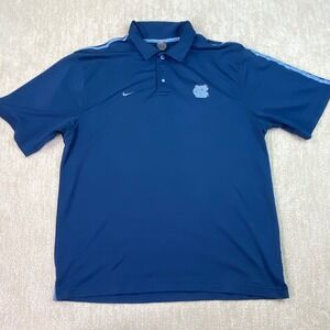 NIKE Team Men's North Carolina Tar Heels Polo Shirt XL Blue Short Sleeve*